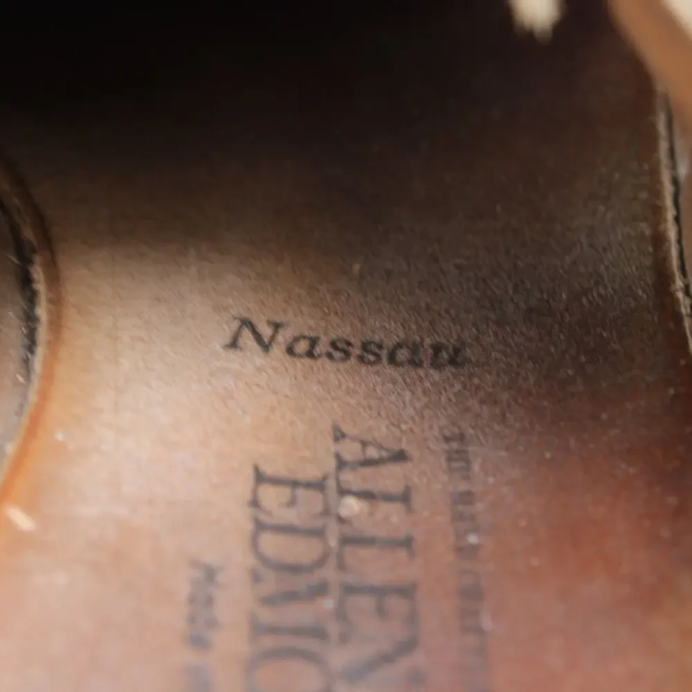 Allen Edmonds Nassau Sharkskin Mens 14 AAA Brown Leather Oxford Dress - Picture 9 of 10